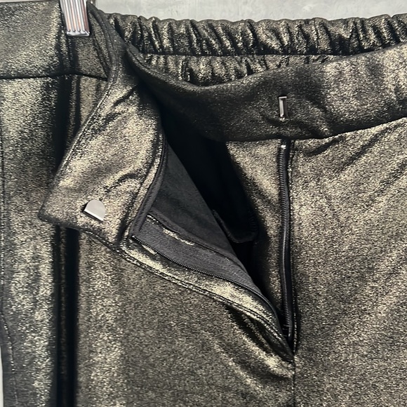 NWOT Joie Black and Gold Metallic wide leg trouser, Size 1x - Picture 3 of 7